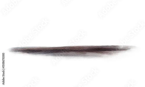 Dark watercolor spot. Shadow on the surface. Scene or brown ground. Smooth horizon of dark brown and black colors. Watercolor illustration isolated from the background. Hand drawing.