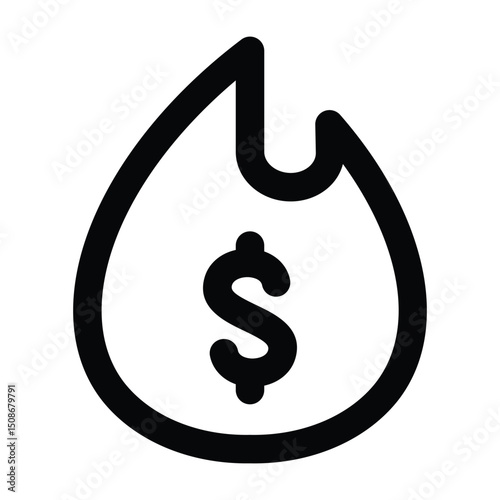 Simple Wasting Money outline icon. The icon can be used for websites, print templates, presentation templates, illustrations, etc	
