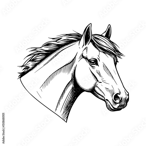 Mustang Horse heads vector illustration