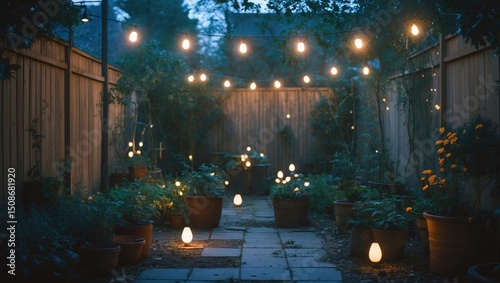 Cantus And Light In Garden with Empty Copy Space For Text photo