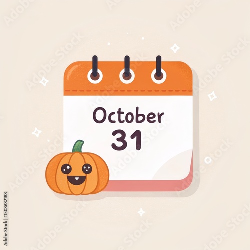 October 31st Calendar With Cute Pumpkin, Halloween , Calendar