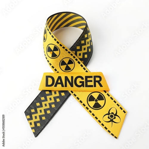 Caution Ribbon Yellow Danger Symbol and Biohazard, Safety , Warning