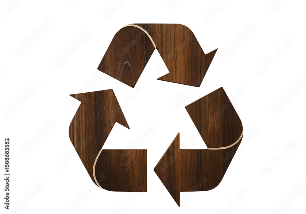 Wooden Recycle Symbol A Sustainable Design Element Wooden Recycle Symbol A Sustainable Design Element