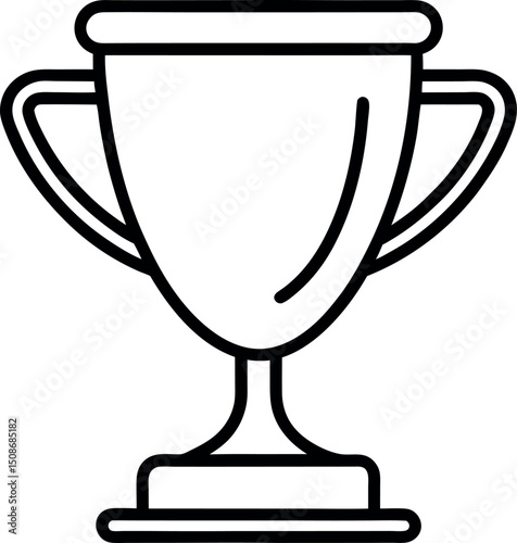 Clean line trophy icon with pedestal, conveying triumph, merit, and high-level achievement in business or sport.
