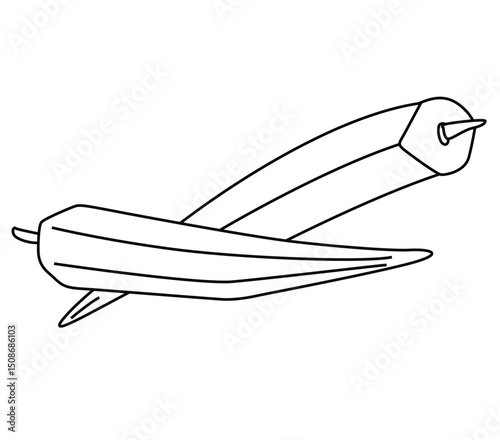 Cute cartoon hand drawn vector ladyfinger coloring page.