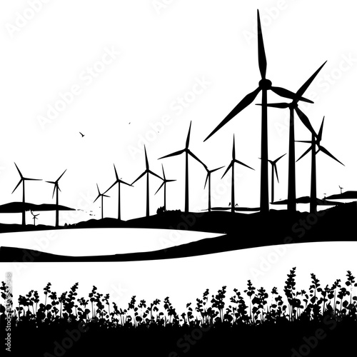 wind turbines in the wind