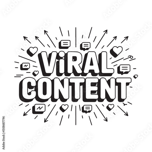 viral content letters illustration