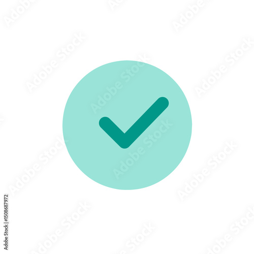check mark icon. Check Icon. tick design illustration isolated on white striped background. tick icon with circle background.