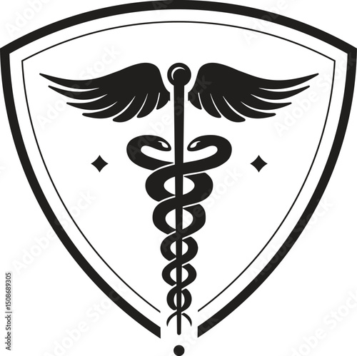 Medical symbol silhouette medicine pharmacy logo design element