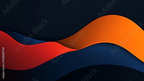 Free Download Abstract wavy layers in red orange and blue on a dark background graphic design - GFXLoad