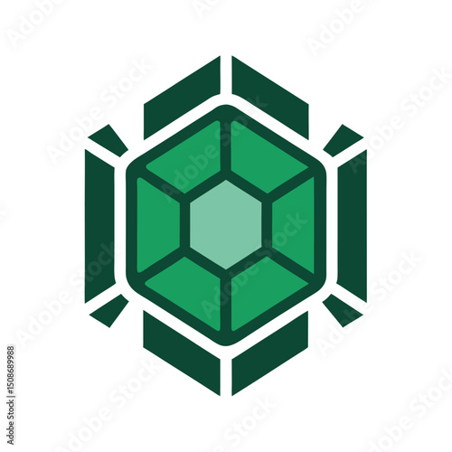 Geometric green emerald vector illustration representing nature and abstract concepts perfectly