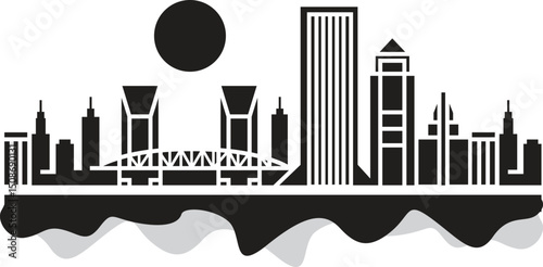 United States of America vector cities skylines
