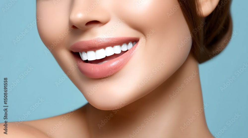 Natural Smiling Woman with Radiant Skin and Perfect Teeth Natural Smiling Woman with Radiant Skin and Perfect Teeth