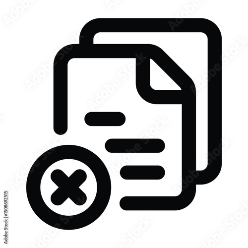 Simple Contract Canceled outline icon. The icon can be used for websites, print templates, presentation templates, illustrations, etc	
