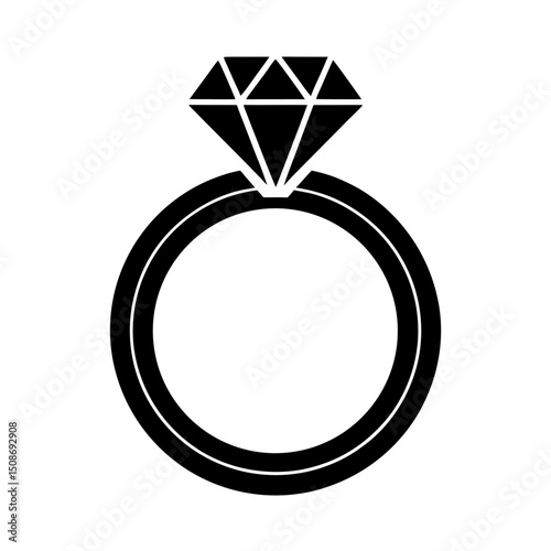 solitaire ring icon vector flat and clean look