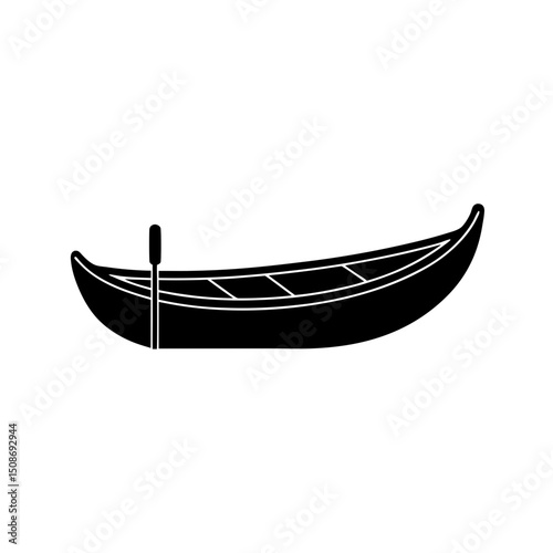 canoe icon vector flat and clean look isolated