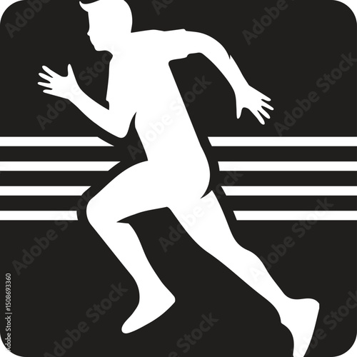 Seattle Marathon Joggers Vector Silhouette Rainbow