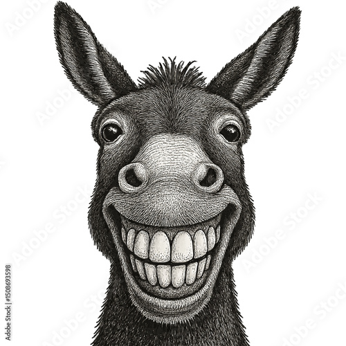 Smiling Donkey Vector