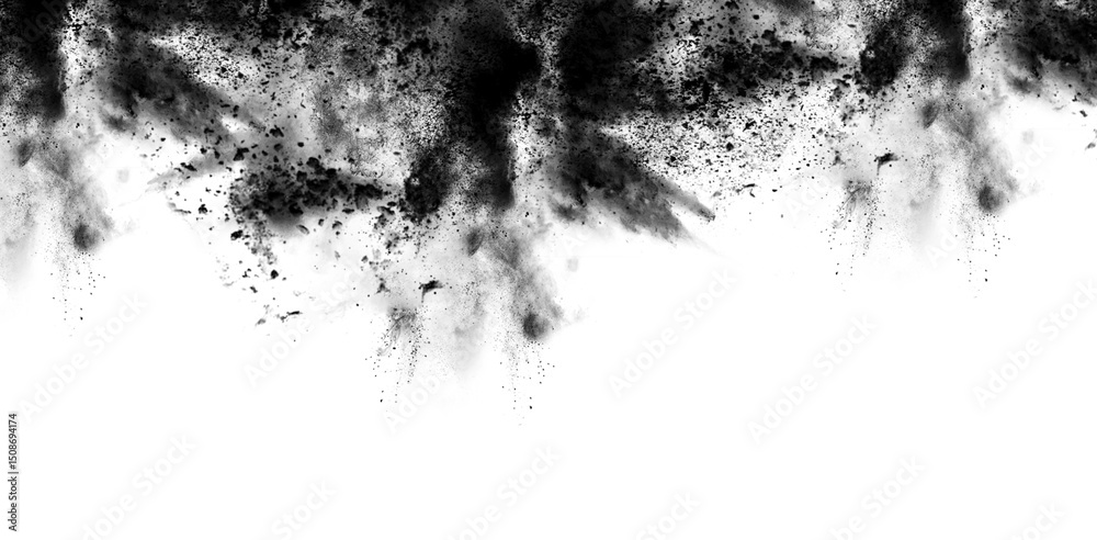 Obraz premium black ink splashes on white background