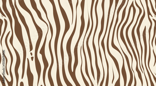Seamless woodgrain vector pattern with brown line art on cream background, simple hand-drawn texture for natural backgrounds and packaging design
