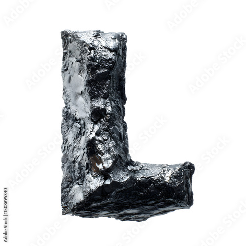 Rough jagged lead mineral isolated on a white background