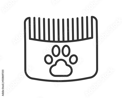 Outline icon of pet food. Simple line art suitable for websites, apps, or designs related to animal care. Symbolizing nutrition, health, and the pet industry.