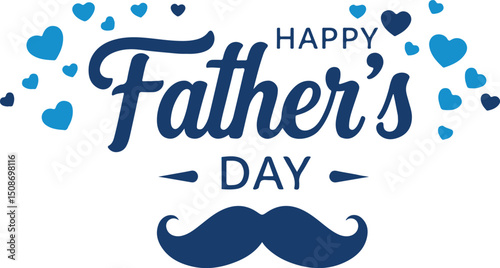Happy Father's Day typography on white background