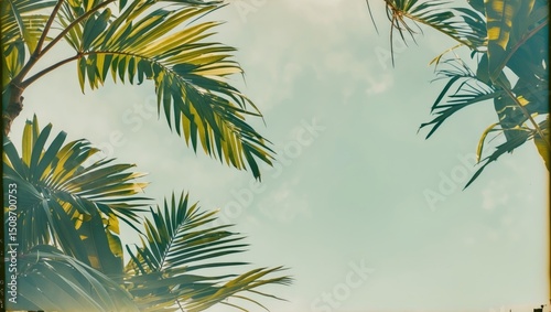 A tropical tree leaf with branches on a white, isolated background for green foliage backdrop with empty space for text. photo