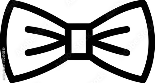 Minimalist black and white bow tie  on plain background. Vector illustration