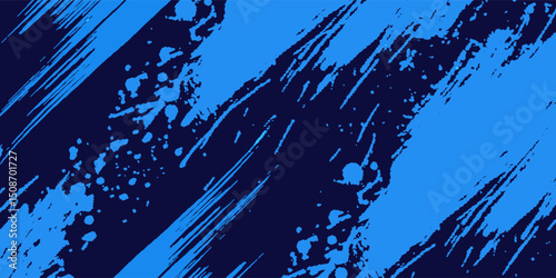  Bule Paint Splashesю Abstract color ink grunge background.
