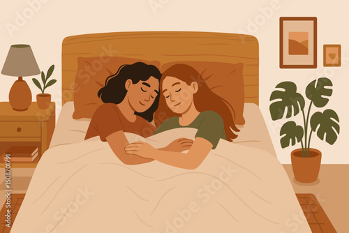 Cozy Couple Resting Together in Comfortable Home Setting, Relaxed Partners Enjoying Quiet Moment, Intimate Lifestyle Scene Capturing Warmth and Connection