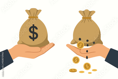 Contrast of Wealth and Poverty Illustration, Social Inequality Concept, Economic Divide, Financial Disparity, Rich vs Poor Vector Graphic for Awareness Campaigns