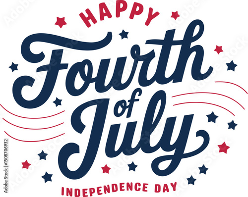 Happy 4th of July typography design, United States of America, Independence Day vector illustration. USA banner template