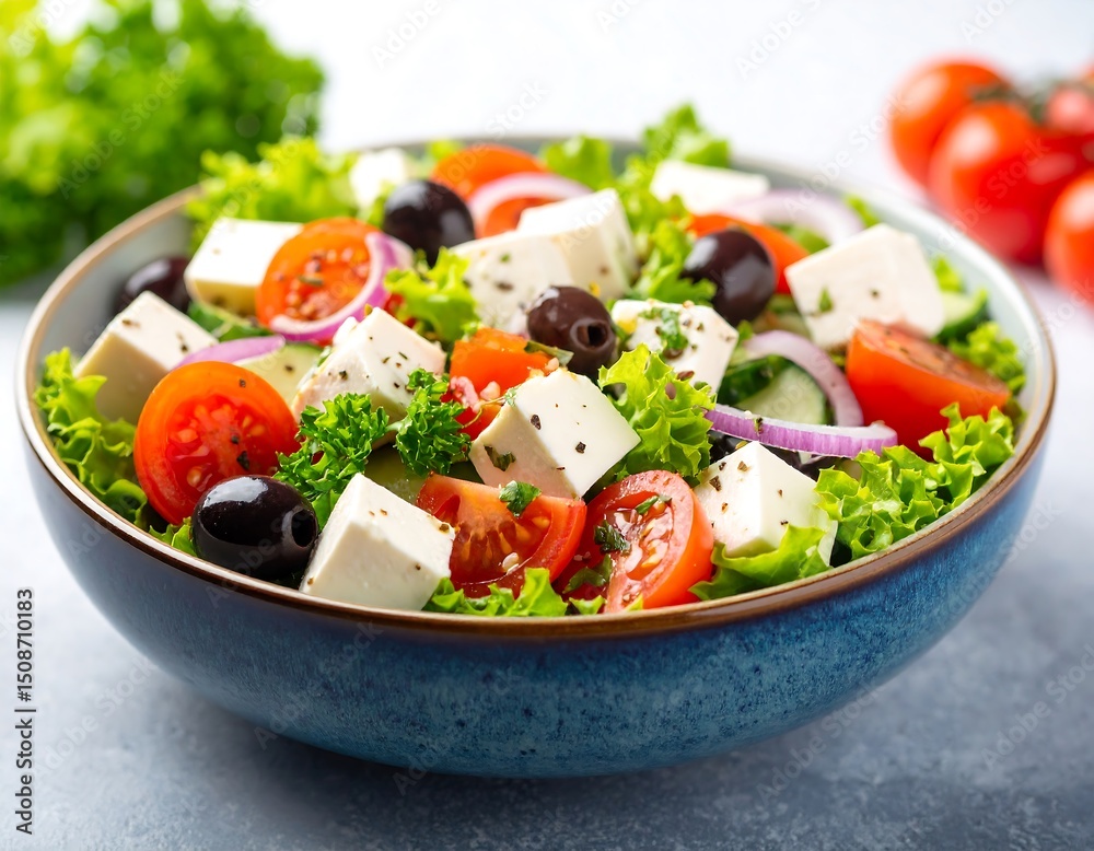 Fresh Greek salad in bowl Fresh Greek salad in bowl