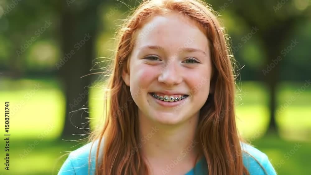 portrait of a young woman , whit dentals portrait of a young woman , whit dentals