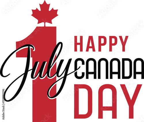 Happy Canada day 1 July,  banner design template celebrated, Vector Illustration.