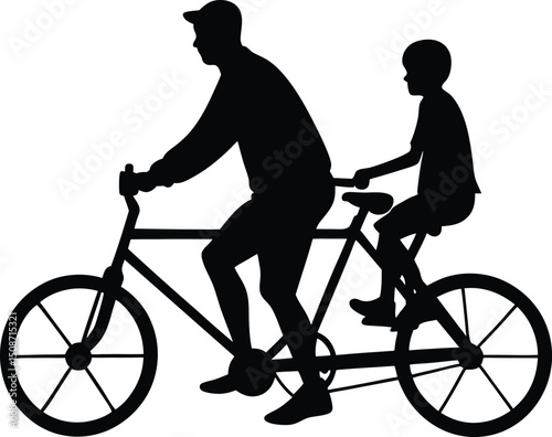 silhouette of a man riding a bicycle