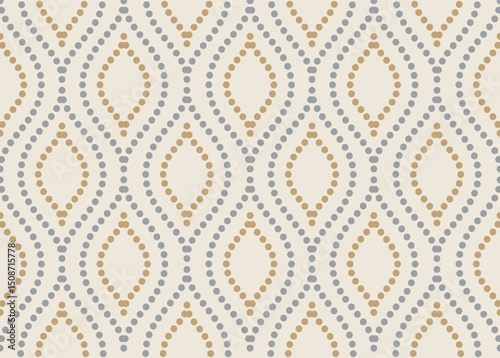 Seamless Dotted Lines Pattern On Ivory Background