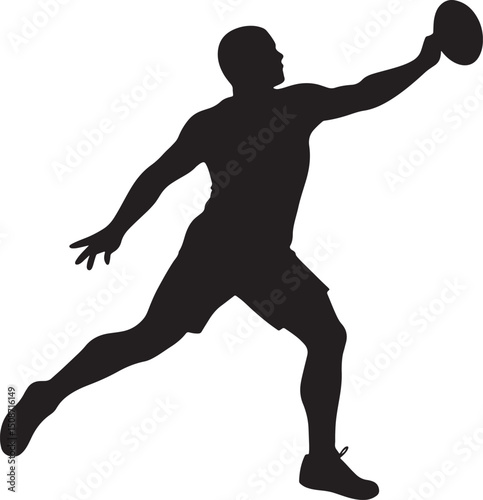 Athlete Silhouette Throw: A dynamic silhouette of an athlete in mid-throw, showcasing powerful athleticism and intense focus.