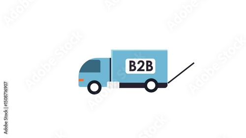 Flat animation of a delivery truck for business safely stacking boxes and checking goods. Perfect for logistics, shipping, e-commerce and supply chain concept videos.