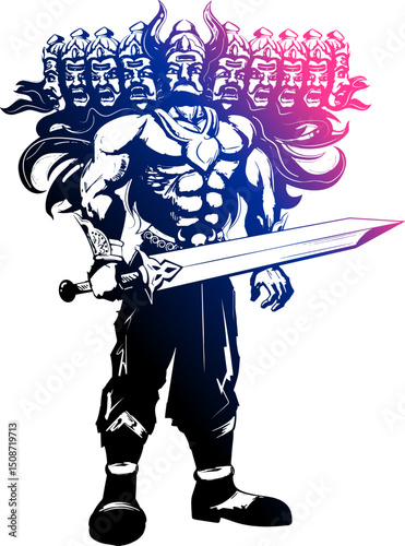 Ravana with ten heads for Navratri festival of India poster for Dussehra