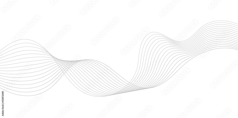 Abstract wave element for design. Digital frequency. Elegant abstract smooth swoosh speed gray wave modern stream. art background. Vector illustration. Wave with lines created using blend.	
