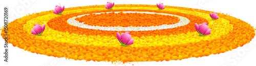illustration of flower rangoli decoration for Onam