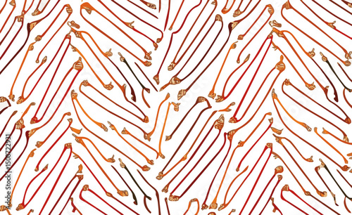 Create a kinds of Flexible hands pattern. Cartoon long elastic hand different gestures thumbs up like finger point abstract color funny stretched arms fabric print wallpaper vector art silhouette whit