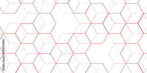 abstract geometric red texture background red hexagon 3D background texture. 3d rendering illustration. Clear pattern abstract background hexagon .Futuristic abstract banner.