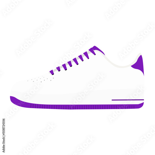 Modern Purple Sneakers Illustration on White Background