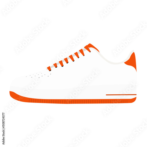 Modern Orange Sneakers Illustration on White Background