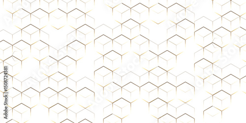 Abstract hexagon white background with shadow .golden background Futuristic blue neon honeycombs. Modern technology design. Vector illustration.