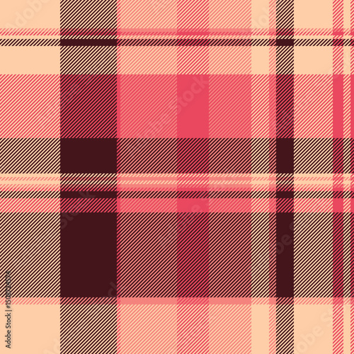 Elegant coral and beige plaid pattern.  Perfect for textile design, fashion, home decor, or website backgrounds.