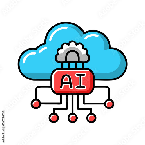 AI cloud processing, artificial intelligence concept